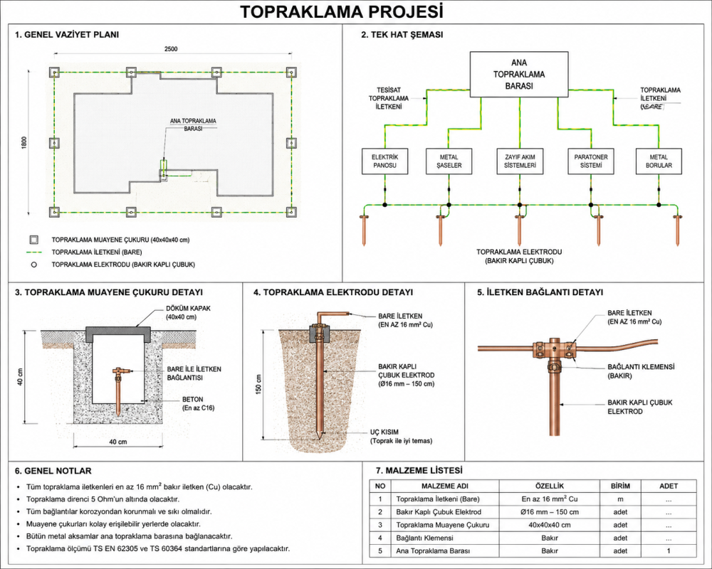 Topraklama Proje Çizimi